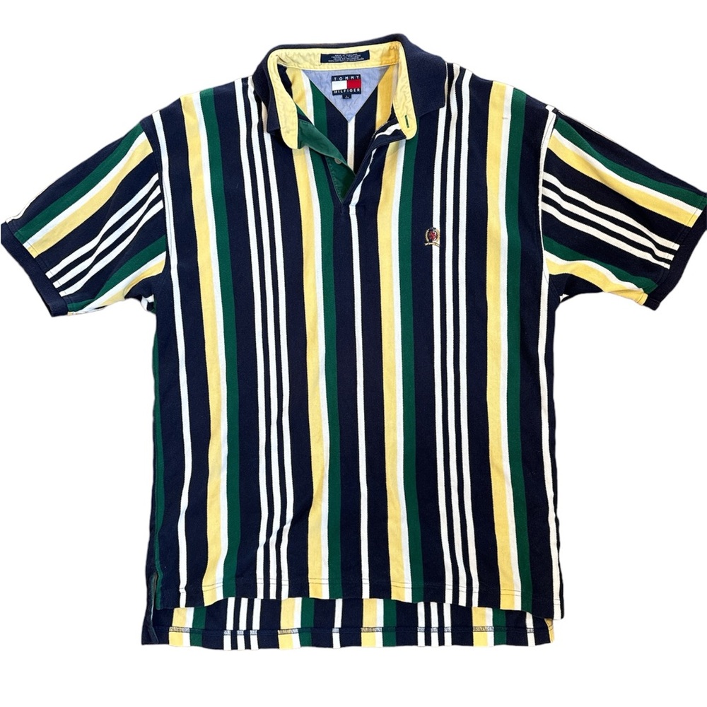 90's Tommy Hilfiger Crest Stripe Polo